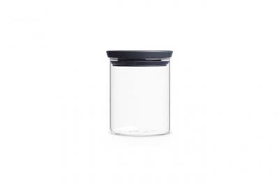Bocal 0.6 litre couvercle gris - Brabantia - Noir - Verre