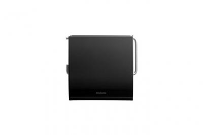 D&eacute;rouleur &agrave; papier WC avec couvercle, acier noir, BRABANTIA