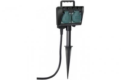 Brennenstuhl 1154440 multiprise de jardin 4 prises avec pic h07rn-f3g1,5 + c&acirc;ble de 1,5 m