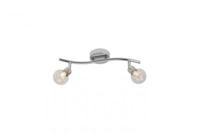 Plafonnier &agrave; 2 lumi&egrave;res forme ampoule Bulb G9 32W chrome