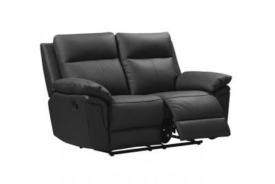 Vente-unique - Canap&eacute; 2 Places Relax en Cuir de Buffle PAKITA - Noir