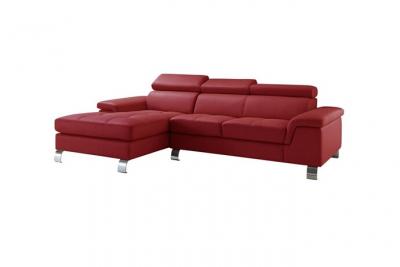 Vente-unique Canap&eacute; d'angle cuir MISHIMA - Rouge - Angle gauche