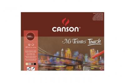 Bloc De 12 Feuilles Mi-Teintes Touch A3 335gr - 6 Couleurs Assorties