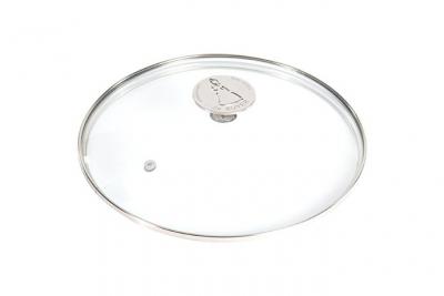 Couvercle en verre cercl&eacute; inox 18 cm De Buyer
