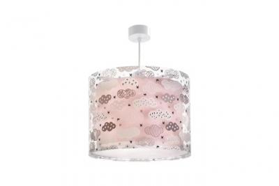 Dalber - Lampe &agrave; suspension enfant - Clouds - Motif nuages, L 33 cm, H 25 cm, Rose