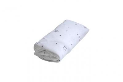 Drap-housse imperm&eacute;able 2 en 1 imprim&eacute; etoiles grises - 60x120 cm