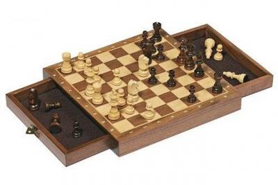 Jeu d'Echecs magn&eacute;tique avec tiroirs, Jeu en Bois Goki