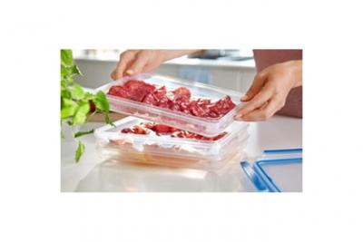 Emsa emsa bo&icirc;te &agrave; charcuterie clip & close, 3x 1,0 l, transparent noir