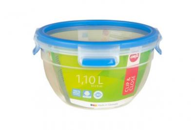 Emsa Bo&icirc;te de conservation CLIP & CLOSE 1,10 L, transparent - Lot de 3
