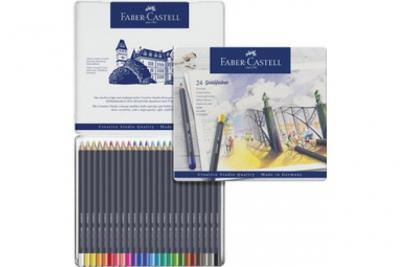 FABER-CASTELL Bo&icirc;te de 24 Crayons de couleur Goldfaber permanent