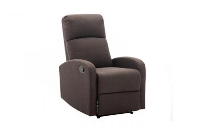 Vente-unique Fauteuil relax en tissu ISAO - Marron