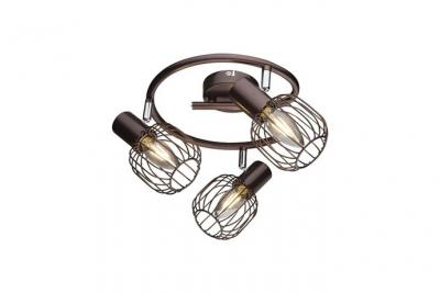 Plafonnier spot rond design industriel Akin - Marron bronze