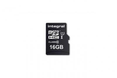 INTEGRAL Cartes m&eacute;moire MICROSDHC - 16 GB - CL 10-90