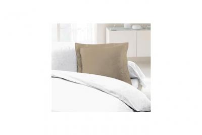 LOVELY HOME Lot de 2 Taies d'Oreillers 100% coton 63x63 cm - Beige