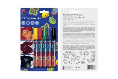 Marabu Marqueur textiles Textil Painter Plus, blister de 5
