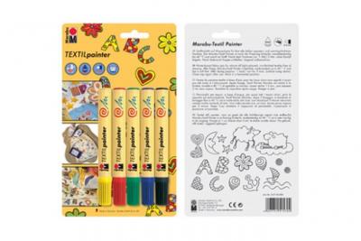 Marabu marabu feutres textilpainter, 5 couleurs pour textiles clairs (2-4 mm)