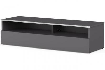 Meuble TV 2 niches 1 porte bois gris Los Angeles 120 cm