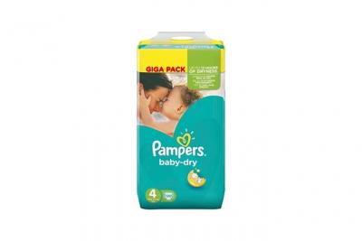 Pampers baby dry couches b&eacute;b&eacute; taille 4 - 8 a 16 kg - 120 couches