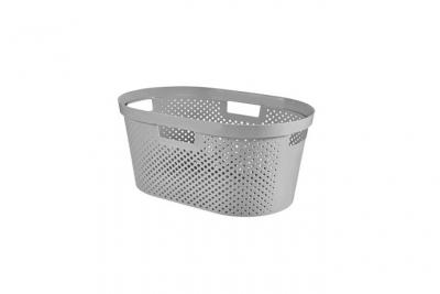 CURVER Panier &agrave; linge Infinity Dots 40 L gris