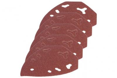 FERM Papier abrasif G80 (5 pcs) - 14x10 cm - pour ponceuse &agrave; paume