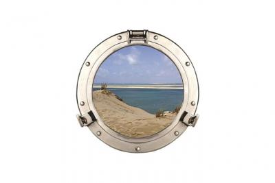 PLAGE  Sticker Fen&ecirc;tre trompe l'oeil adh&eacute;sive  - Dune du Pilat60x75 cm