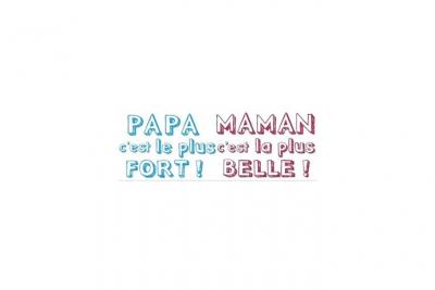 D&eacute;coration murale adh&eacute;sive 24*68 Papa Maman, Polyvinyle, Multicolore, 24 x 0.1 x 68 cm