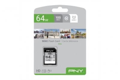 PNY Elite - Carte m&eacute;moire flash - 64 Go - UHS-I U1 / Class10 - SDXC UHS-I 