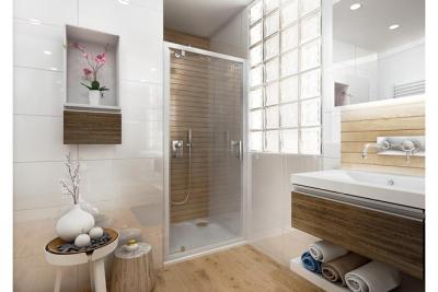 Porte de douche Ancoswing pivotante 80x190cm, verre s&eacute;curit&eacute; 5mm, profil blanc 