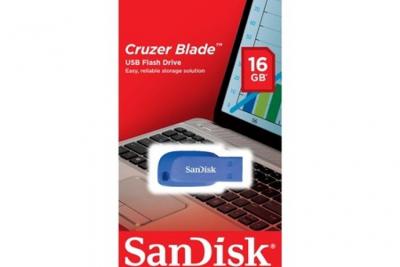 SanDisk 16 GB Cruzer Blade USB Flash Drive - Electric Blue
