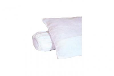 Sous-taie d'oreiller molleton 100% coton gratt&eacute; 60x60 cm blanc