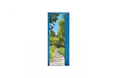 Plage 141029 Sticker Trompe L'oeil Porte -Hortillonage, 204 X 83 Cm