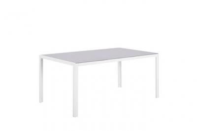 Table de jardin en aluminium et verre grise 160 x 90 cm catania 153453