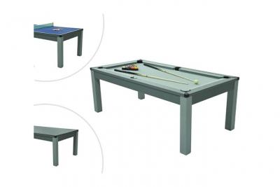 Table transformable - Billard & Ping-pong BALTHAZAR - 213*112*81.5cm - Gris
