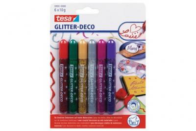 TESA Colle paillettes Fluo or/argent/rouge/rose/bleu/vert