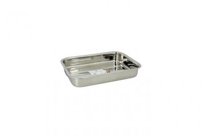 Plat &agrave; four rectangulaire en inox avec poign&eacute;es 35x25cm