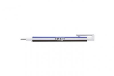 Stylo gomme Tombow - pointe ronde - corps bleu/blanc/noir