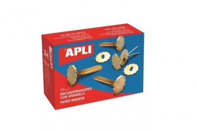 APLI 12287 Bo&icirc;te de 100 Attaches parisiennes avec oeillets 40 mm