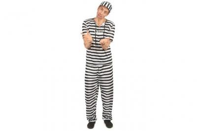 Costume rayures prisonnier deguisement ray&eacute; Taille unique