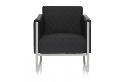 Divan lounge ARUBA cadre argentin similicuir 1 place noir hjh OFFICE