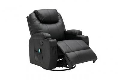 Vente-unique Fauteuil massant SILVANO en simili - Noir