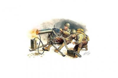 Figurine Master Box &Eacute;quipage de Mitrailleuse am&eacute;ricain- 1/35 - Figuri
