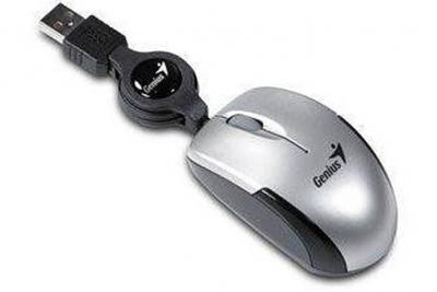 Genius Micro Traveler - Souris - optique - 3 boutons - filaire - USB - argent 