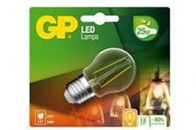 Gp Batteries Filament Mini Globe E27 2w Light Bulb Clair 250 Lumen