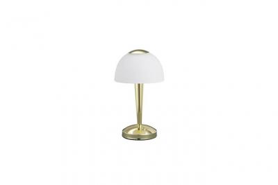 Lampe &agrave; poser ventura led touch laiton et verre blanc &oslash;15 cm trio lighting