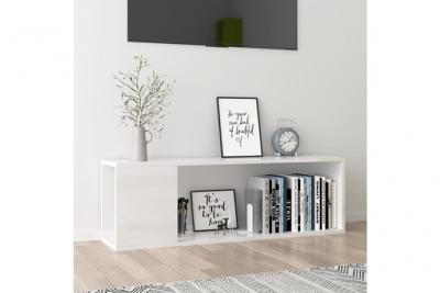 Vidaxl - Meuble tv Blanc brillant 100x24x32 cm Agglom&eacute;r&eacute;