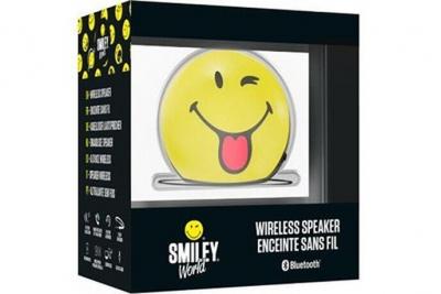 Mini enceinte sans fil jaune smiley clin d'oeil bigben