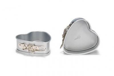 Moules cour avec charni&egrave;re en acier rev&ecirc;tu 12cm - lot de 2 SILVER TOP