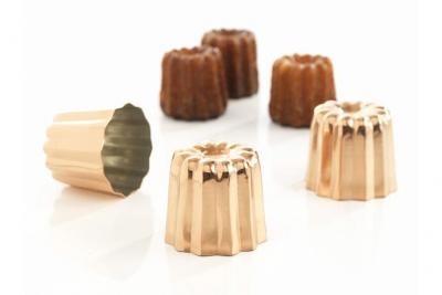 Patisse lot de 3 moules &agrave; cannel&eacute;s 5.5 cm en cuivre