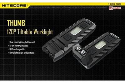 Nitecore Thumb Leo Lampe de Poche Rechargeable Mixte Adulte, Noir