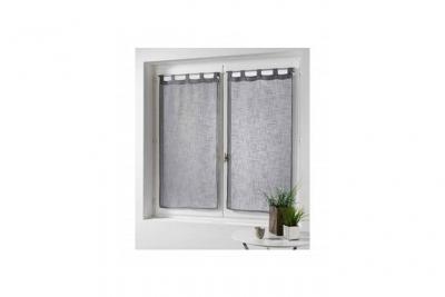 Paire droite passants 2 x 60 x 90 cm effet lin tisse haltona Gris